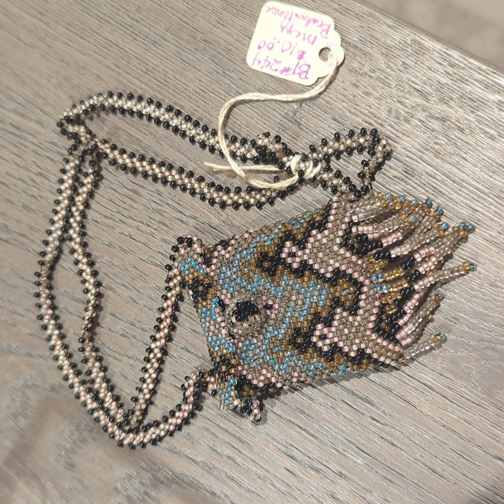 Beaded Boho Medicine Bag Necklace